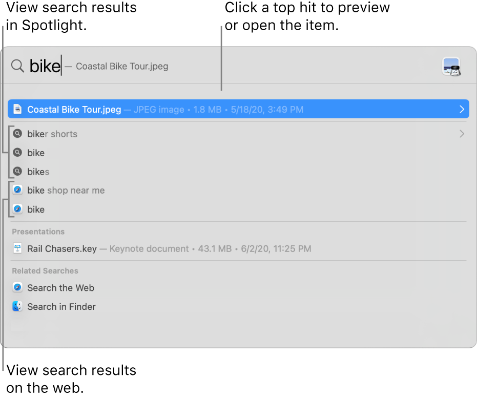 search a page for keywords on mac